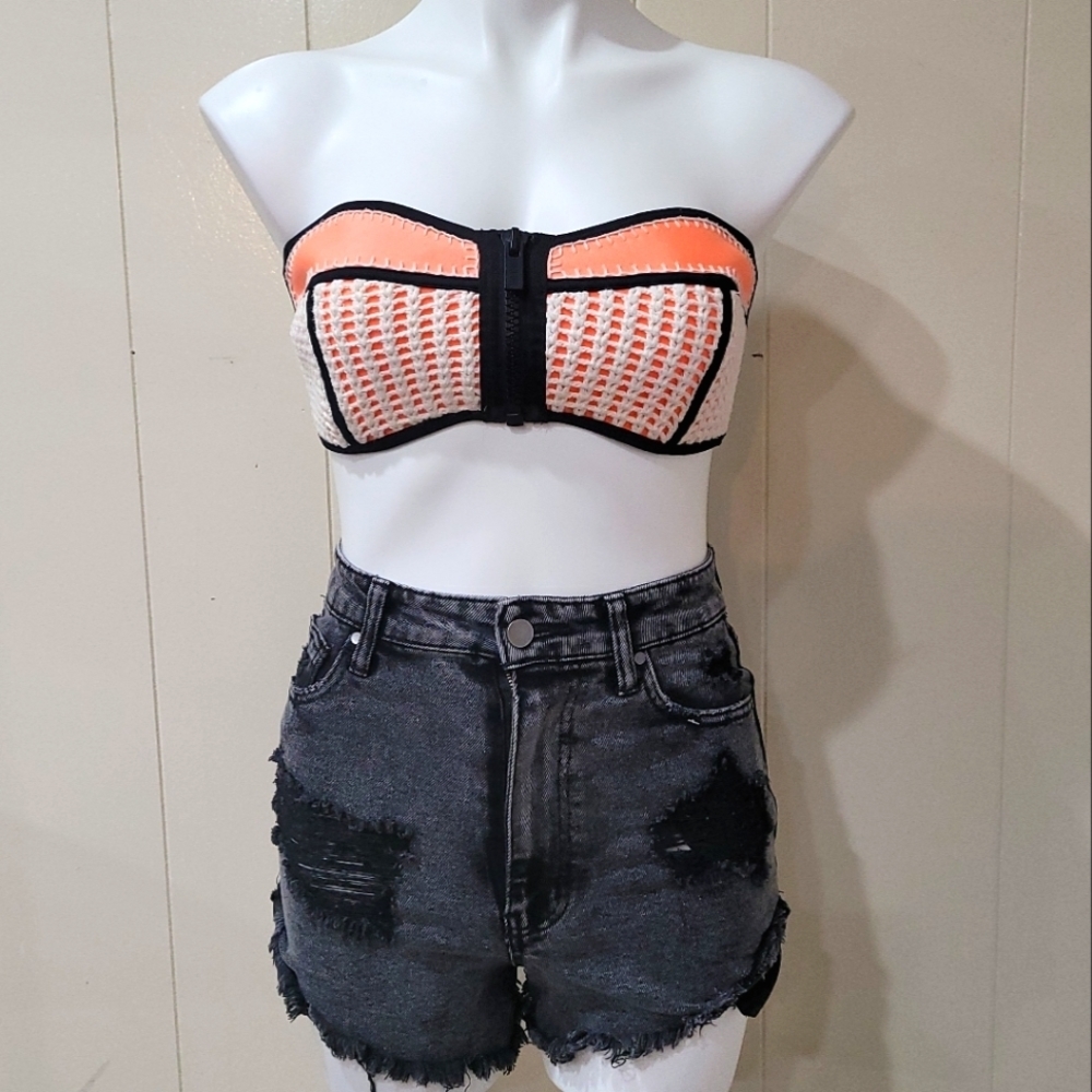 Triangl Color Block Strapless Zip Front Bikini To… - image 1